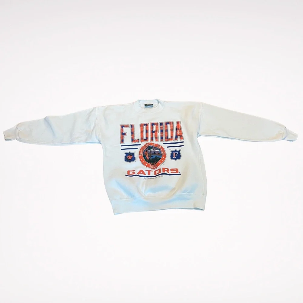 Vintage 90s American Eagle Outfitters Florida Gators White Crewneck Sweater - Picture 2 of 5